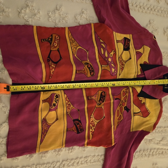 Vintage Escada Button-Up Blouse with Shoe Print. - Picture 8 of 8